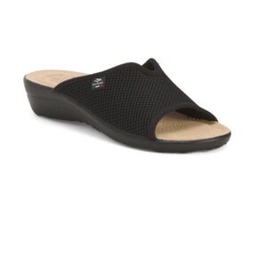 Women's Navy Mesh Slide-On Sandals Made in Italy Size EU 41